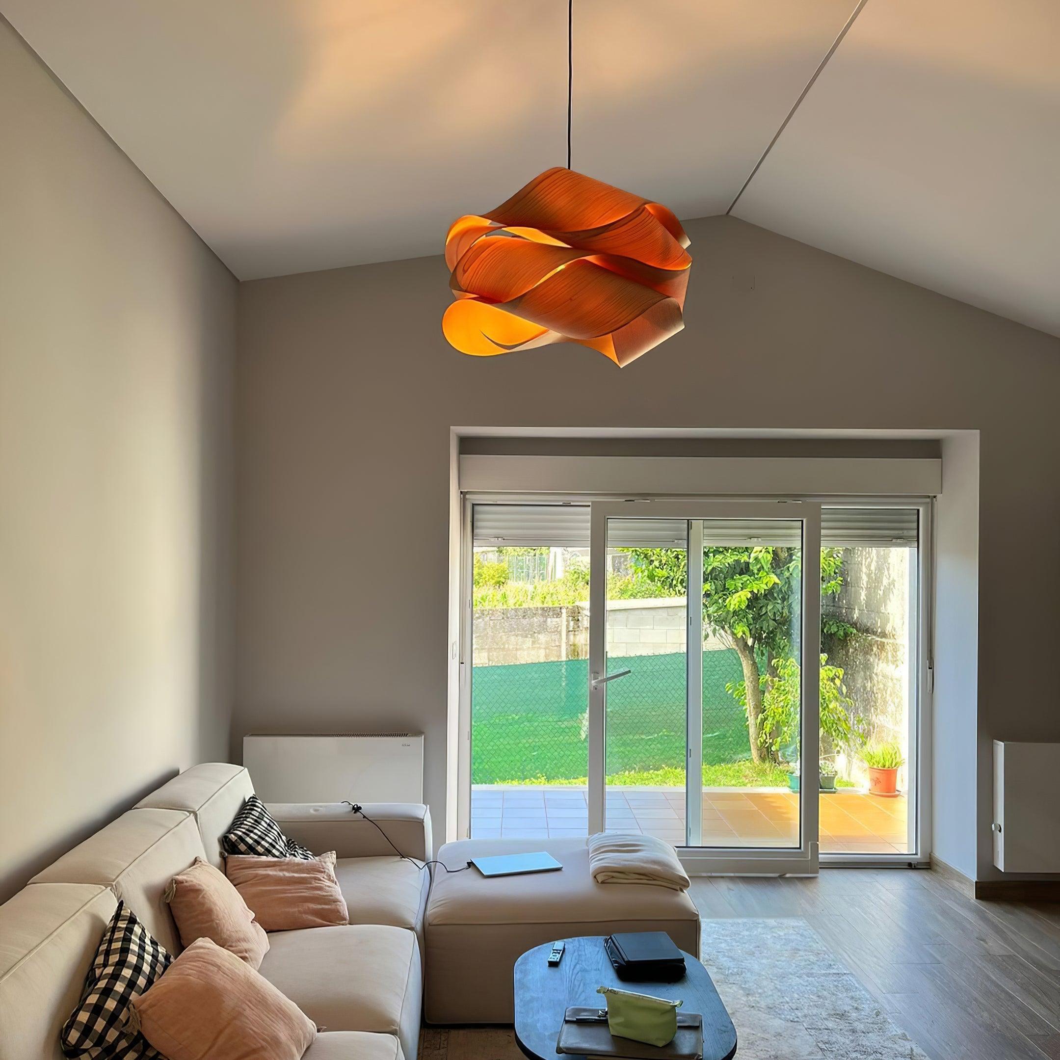 SylvaOak Wood Grain Pendant Light With Soft Ambient Glow | Lersk