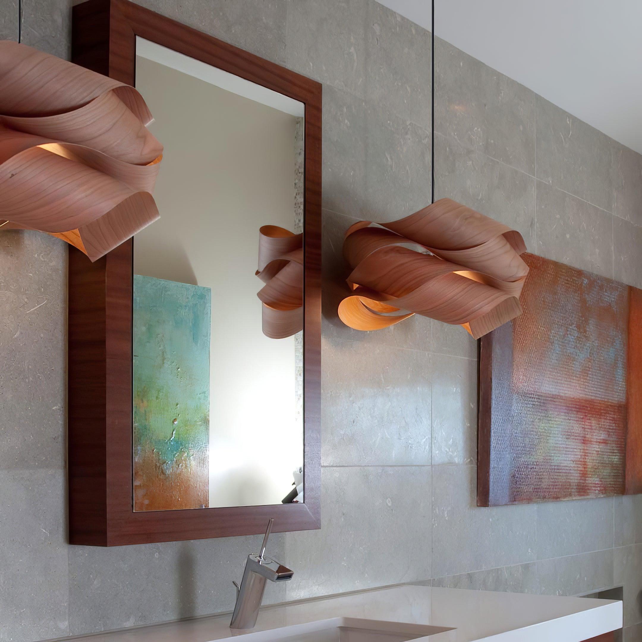 SylvaOak Wood Grain Pendant Light With Soft Ambient Glow | Lersk