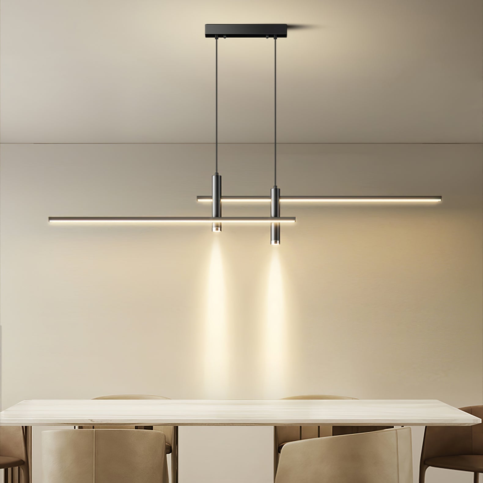 Nexa Linear Pendant Light for Modern Dining Room Lighting | Lersk
