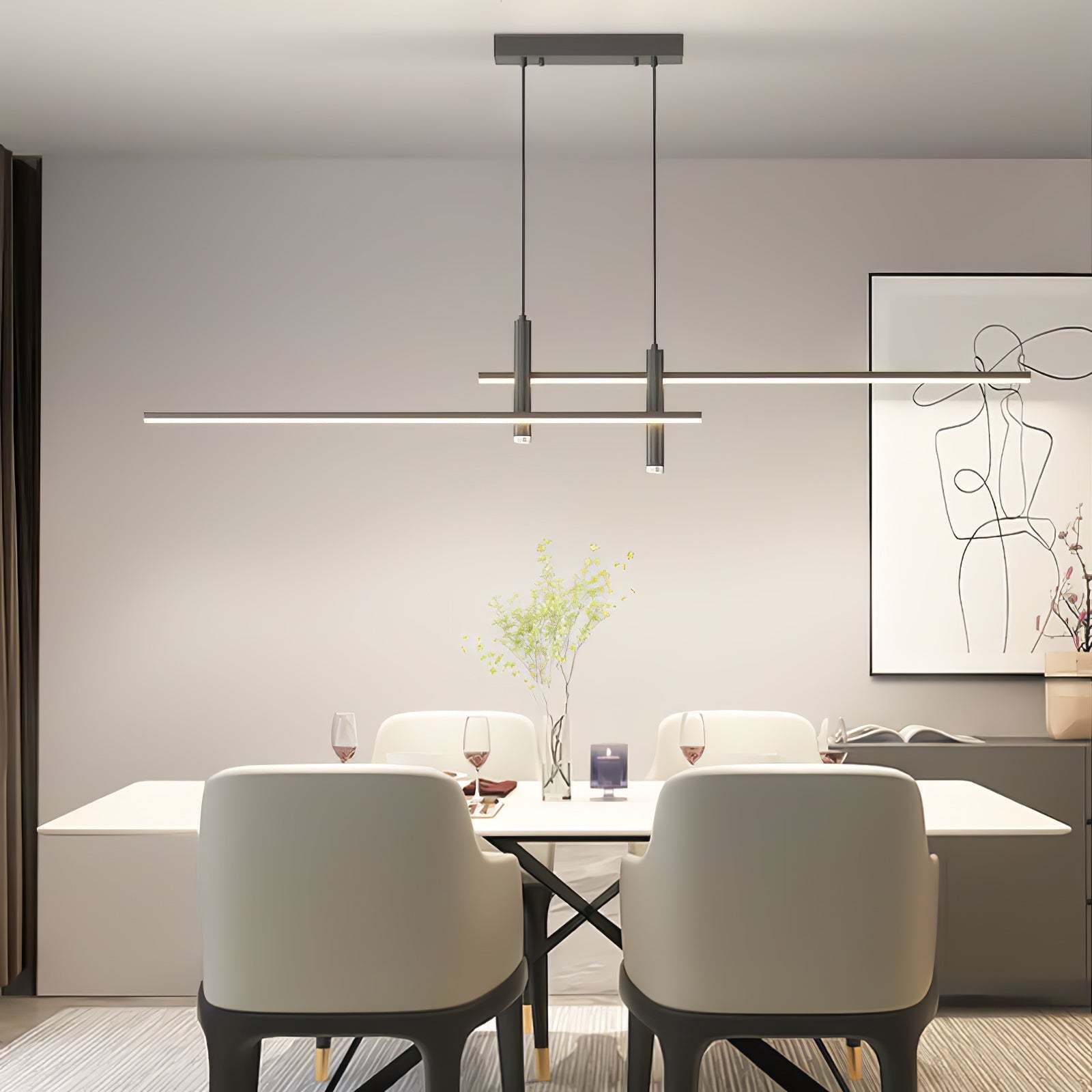Nexa Linear Pendant Light for Modern Dining Room Lighting | Lersk