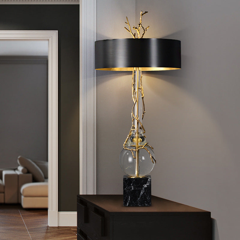 Elegant Marble Base Table Lamp With Black Shade - Modern Designer Lighting | Lersk