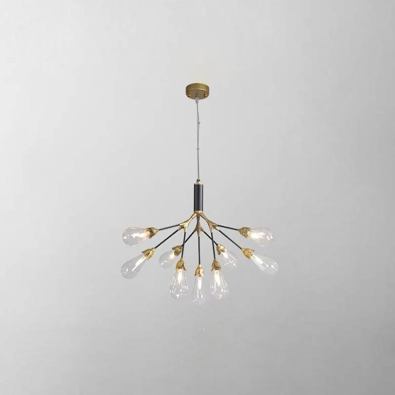 Lustre moderne en branche dorée, luminaire de plafond contemporain pour salons et salles à manger | Lersk