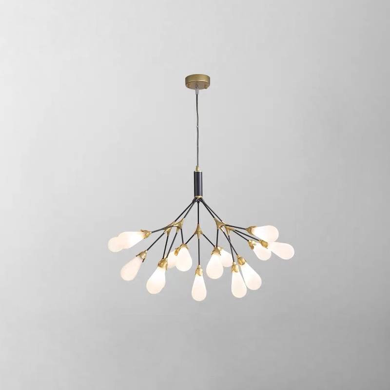 Lustre moderne en branche dorée, luminaire de plafond contemporain pour salons et salles à manger | Lersk