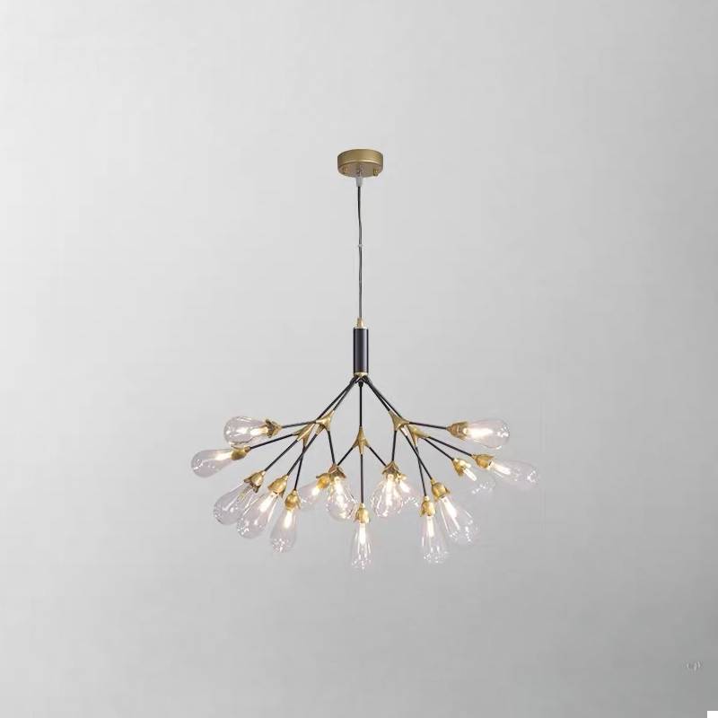 Lustre moderne en branche dorée, luminaire de plafond contemporain pour salons et salles à manger | Lersk