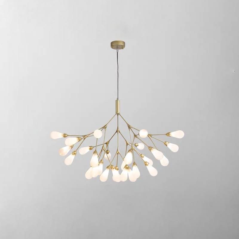Lustre moderne en branche dorée, luminaire de plafond contemporain pour salons et salles à manger | Lersk