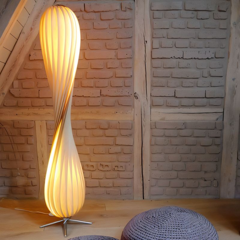Lampe sur pied Lumina Twist Luxe à LED douce sans scintillement pour salons et chambres | Lersk