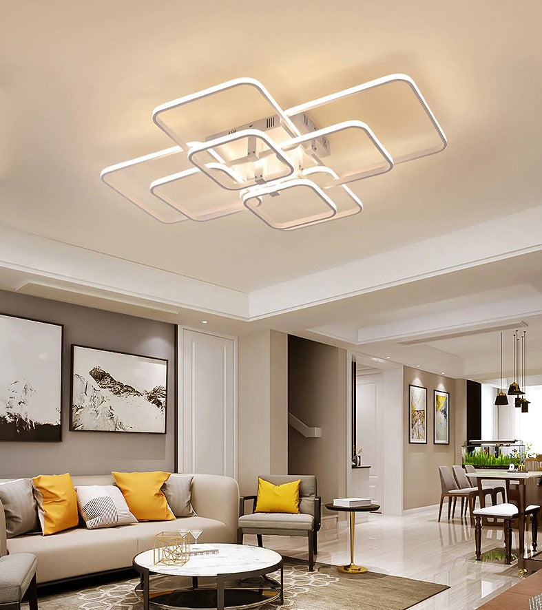 LuminaLux Modern Dimmable LED Ceiling Chandelier for Dining Room | Lersk