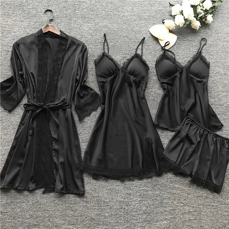 Aurora Luxe Satin Nachthemd-Set für Damen Luxuriöser Komfort | Lersk