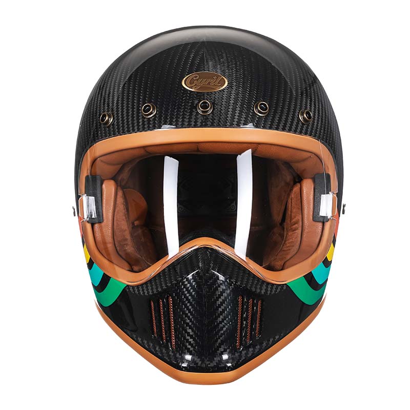 Casque intégral de moto en fibre de carbone authentique pour motards, homologué DOT ECE F389TS | Lersk