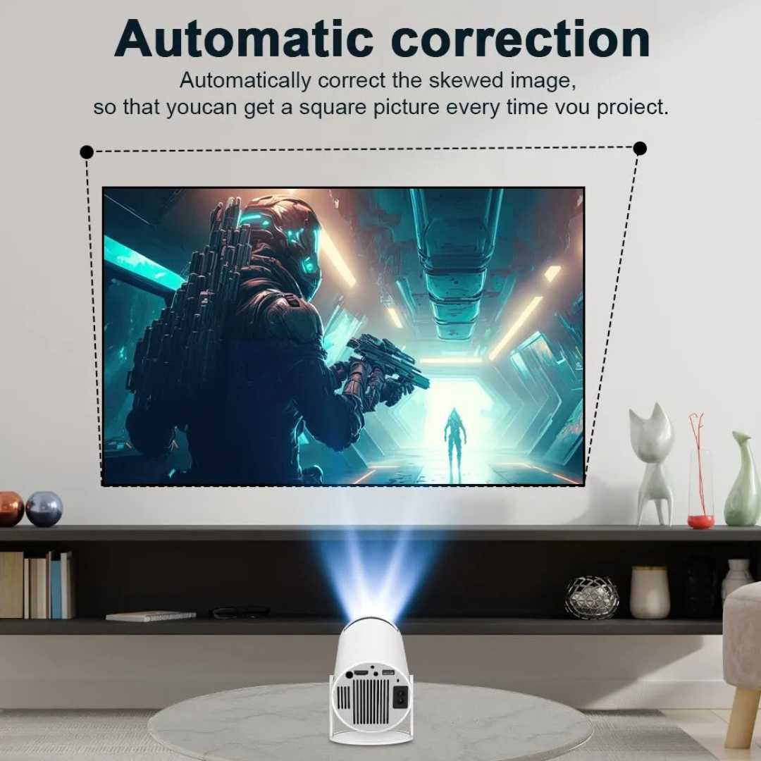 NovaLux Android 11-projektor med WiFi 6, 8000 lumen, 720p HD hemmabio | Lersk