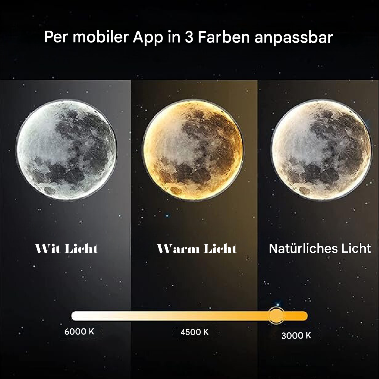 Noctara Moon Atmosphere Lambası Ayarlanabilir Ortam Işığı Yatak Odası ve Oturma Odası için | Lersk