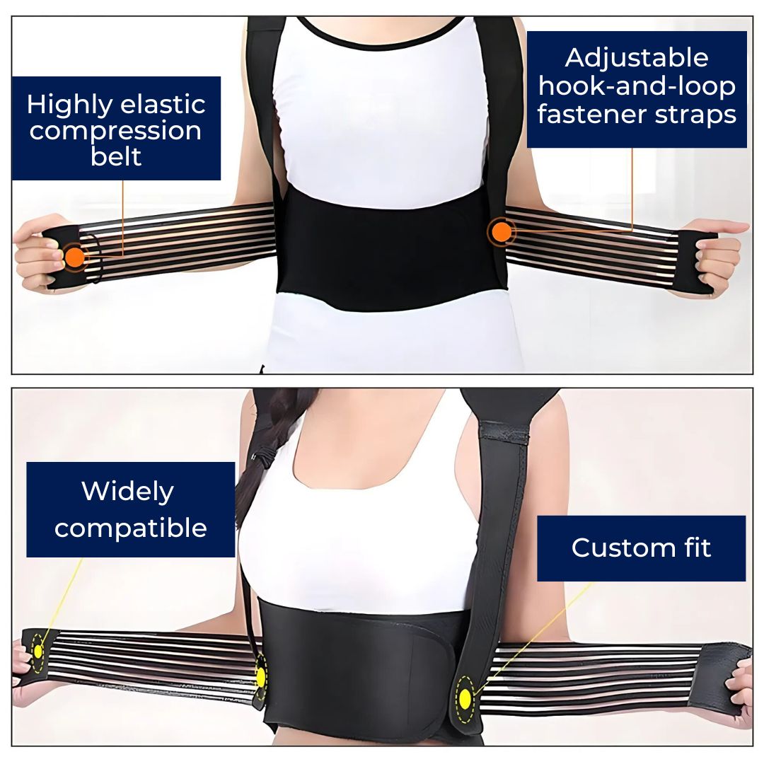 ViraTher Adjustable Back Brace With Self Heating Acupoint Therapy | Lersk