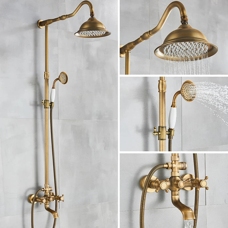 Marlen Classic Antique Brass vestavěný sprchový systém pro koupelnu a venkovní použití | Lersk