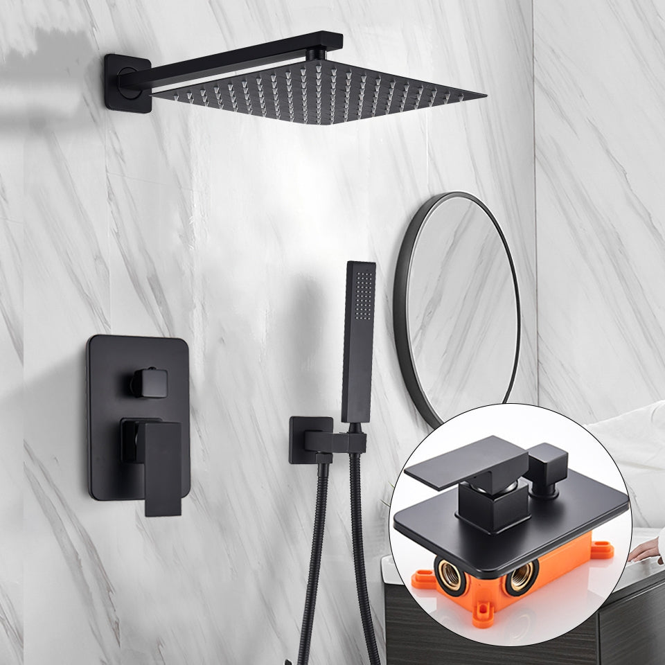 Modern Black 3-Piece Bath and Shower Set | Lersk