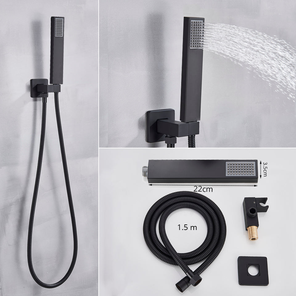 Modern Black 3-Piece Bath and Shower Set | Lersk
