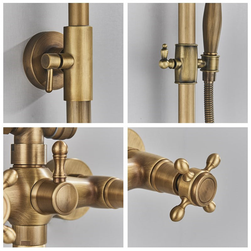 Vintage Copper Shower Kit with Brass Tap and Functional Showerheads | Lersk