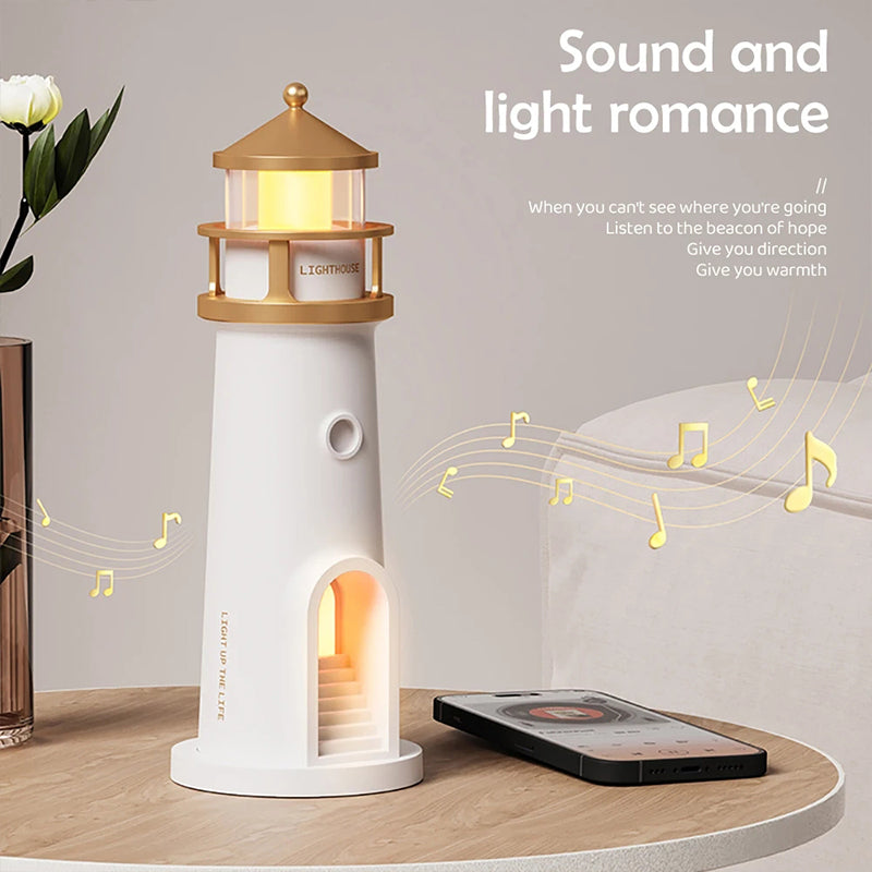 Lighthouse Moon Projector Lamp Bluetooth Speaker Bedroom | Lersk