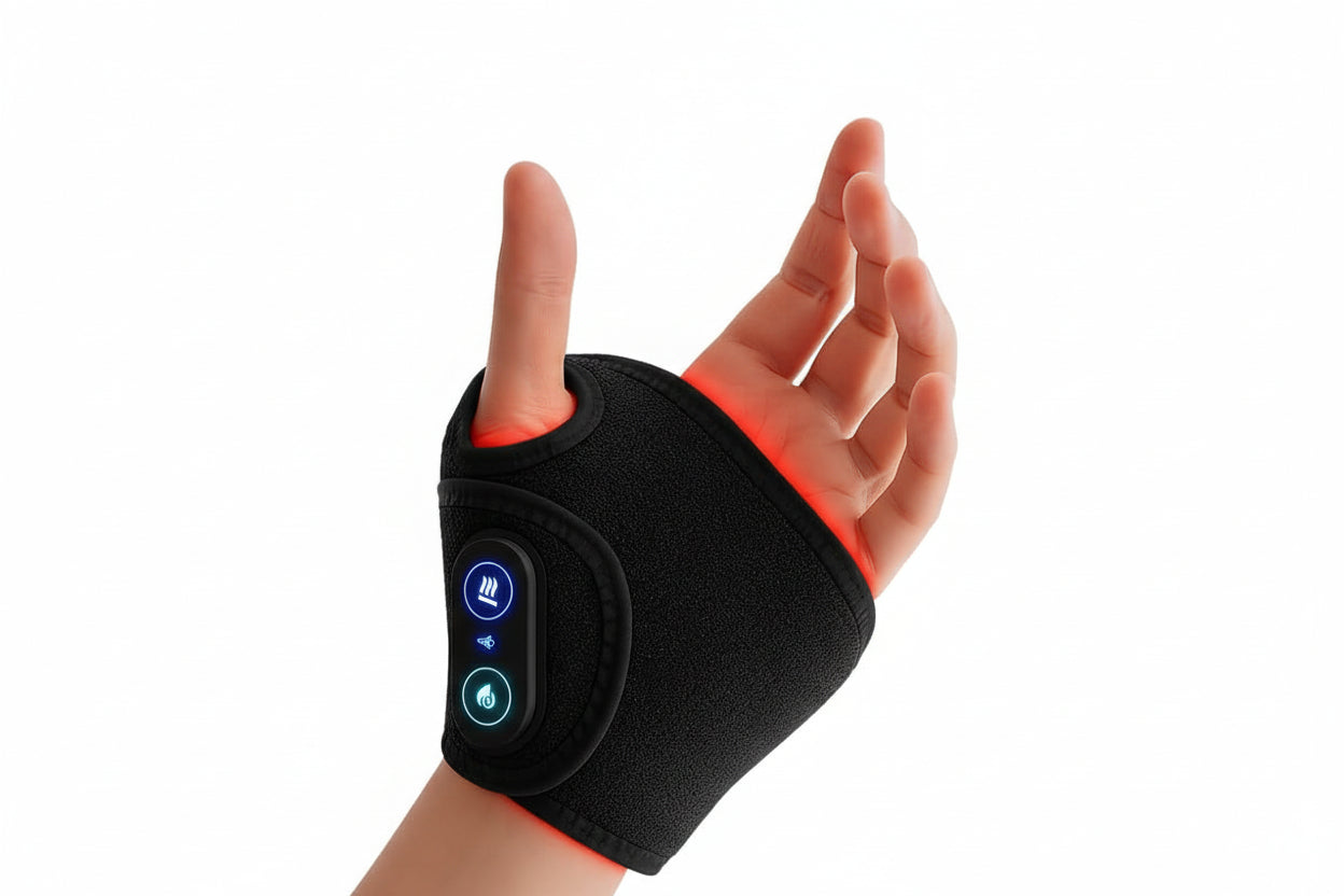 Red Light Therapy Wrist Wrap with Near-Infrared for Hand and Wrist Comfort and Circulation Support | Lersk