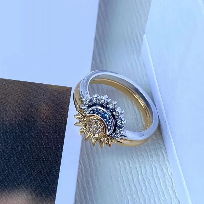 Anillo Lunara Celestial de Plata con Cristal de Luna y Sol para Estilo Impactante | Lersk