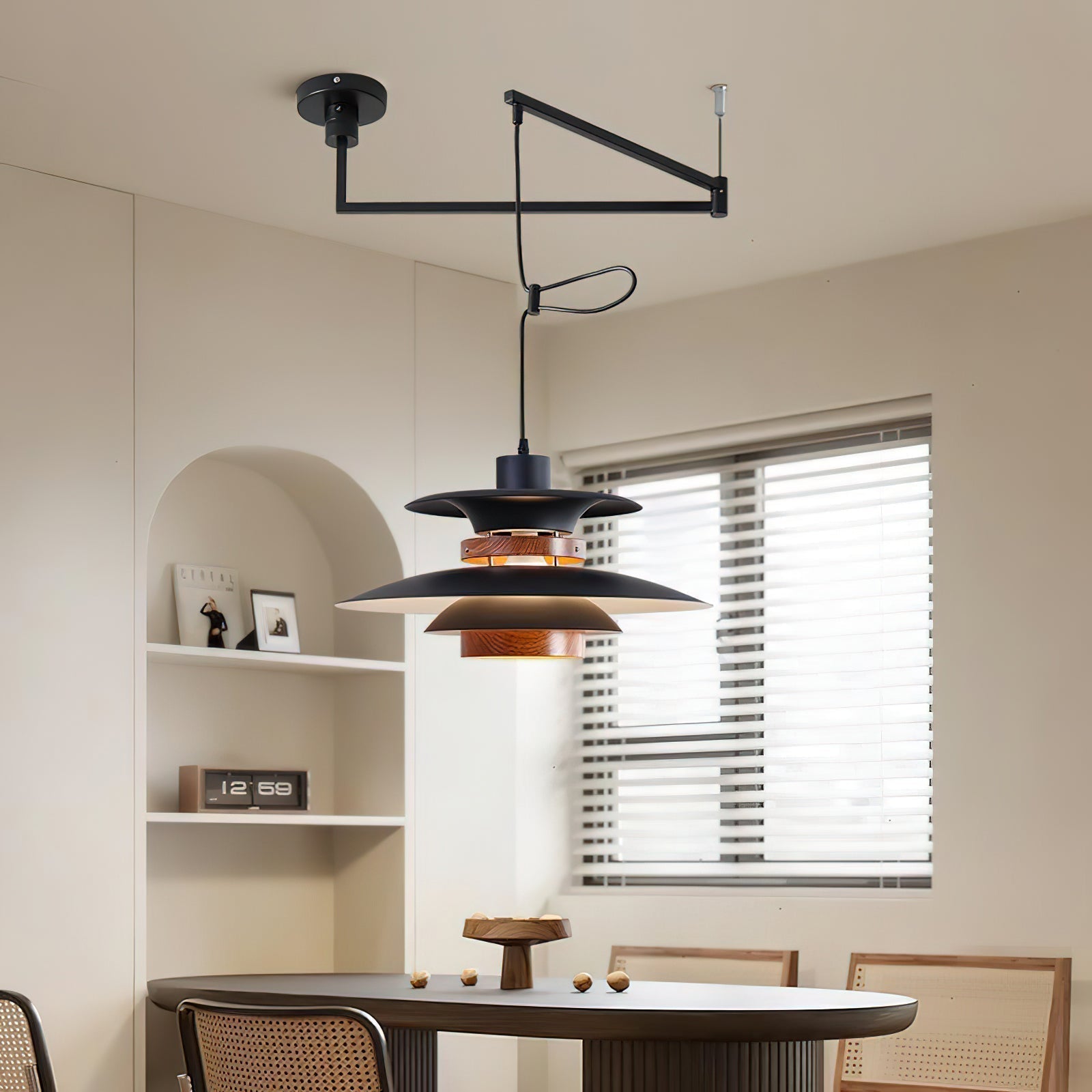 Solva Swivel Arm Pendant Lamp With Four Shades Nordic Style | Lersk