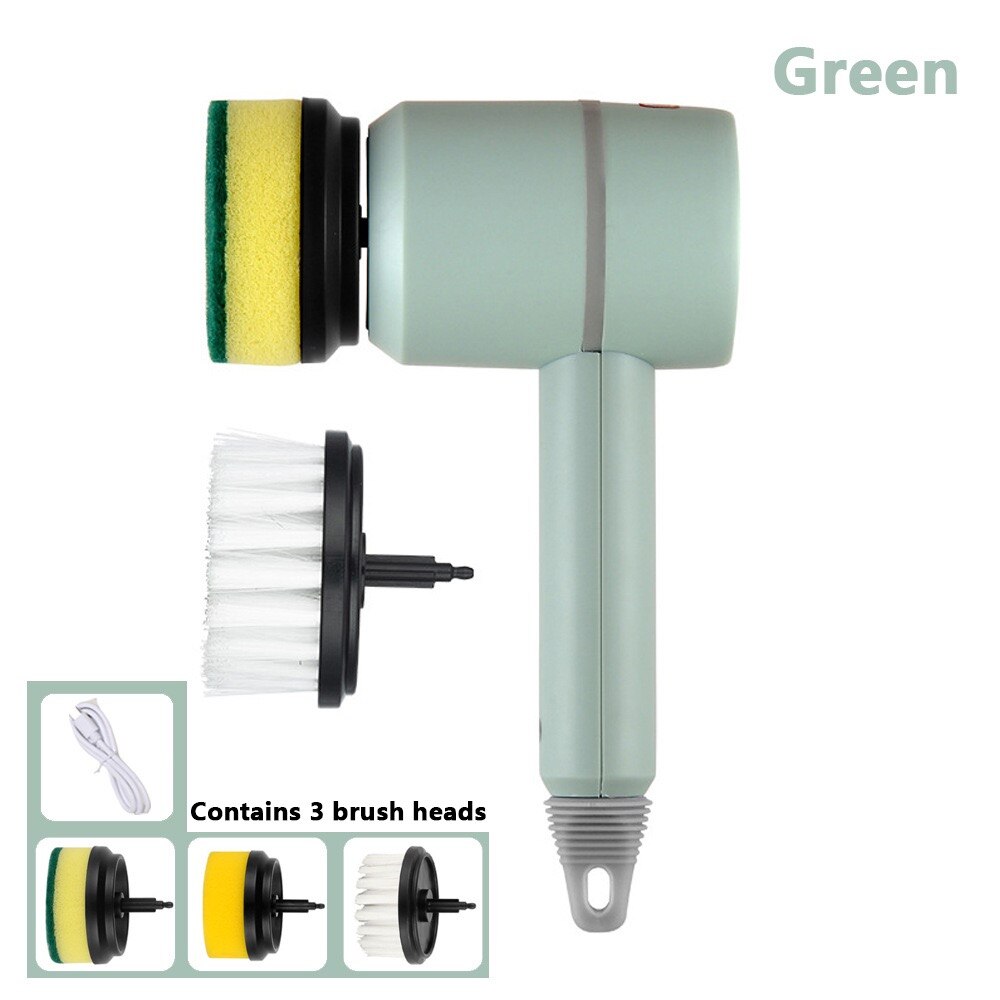 Electric Cleaning Brush USB Rotary Scrubber For Home Use With Interchangeable Heads | Lersk