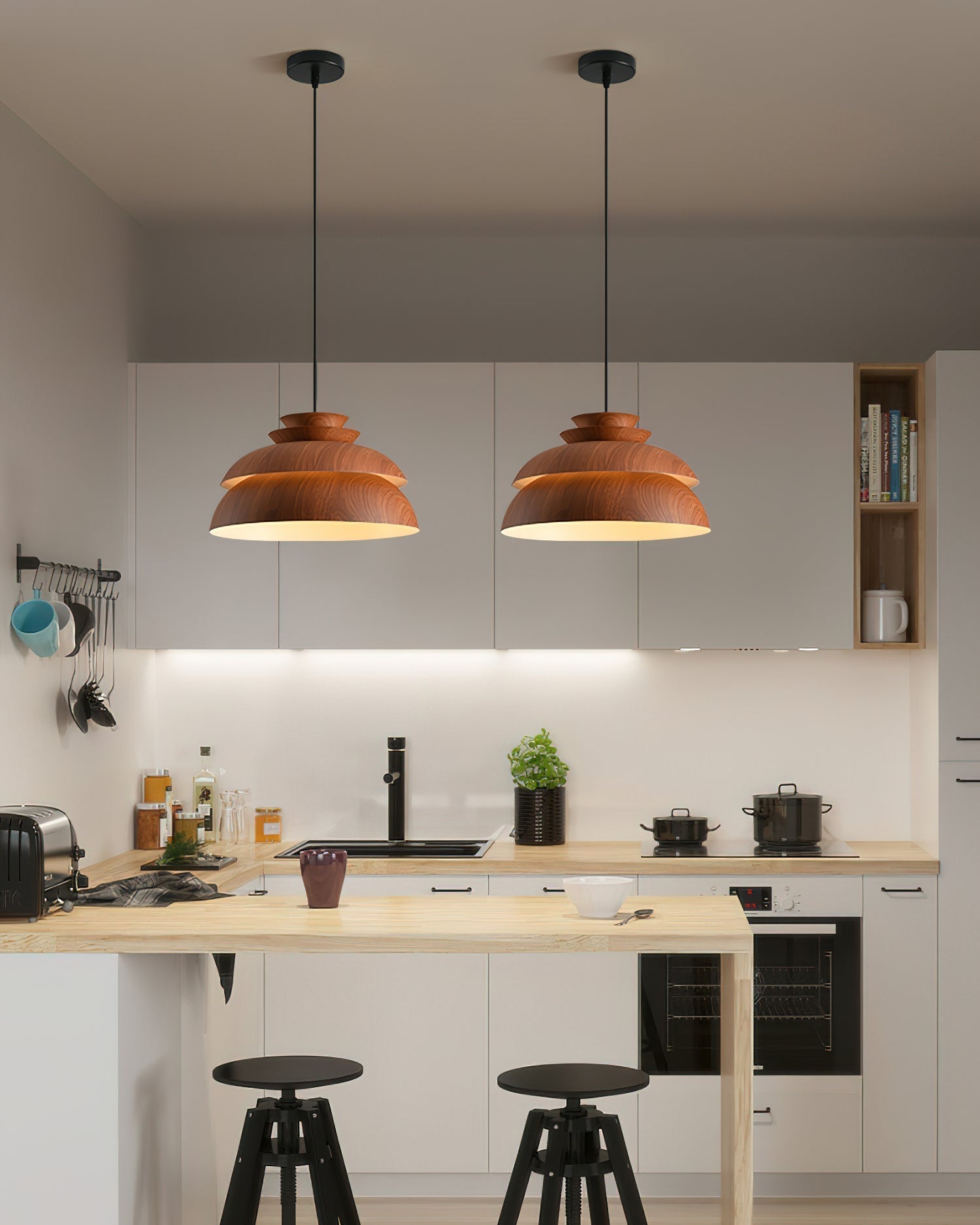 Lampada a sospensione VerdantGlow per illuminazione ambientale calda della casa | Lersk