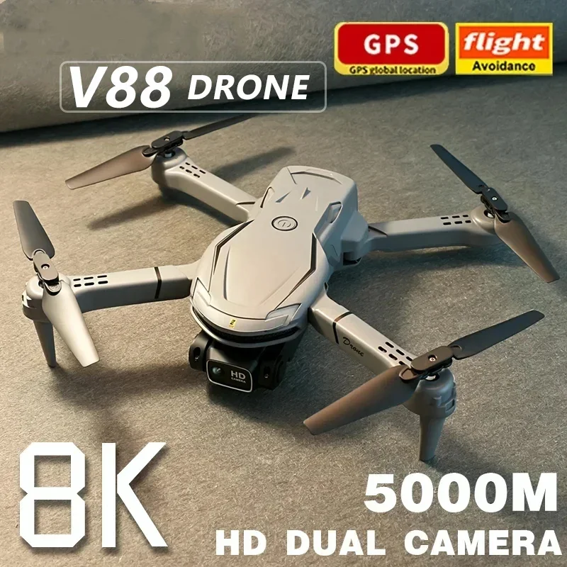 Mini Drone V88 con Fotocamera HD 8K e GPS per Fotografi Aerei Professionisti | Lersk