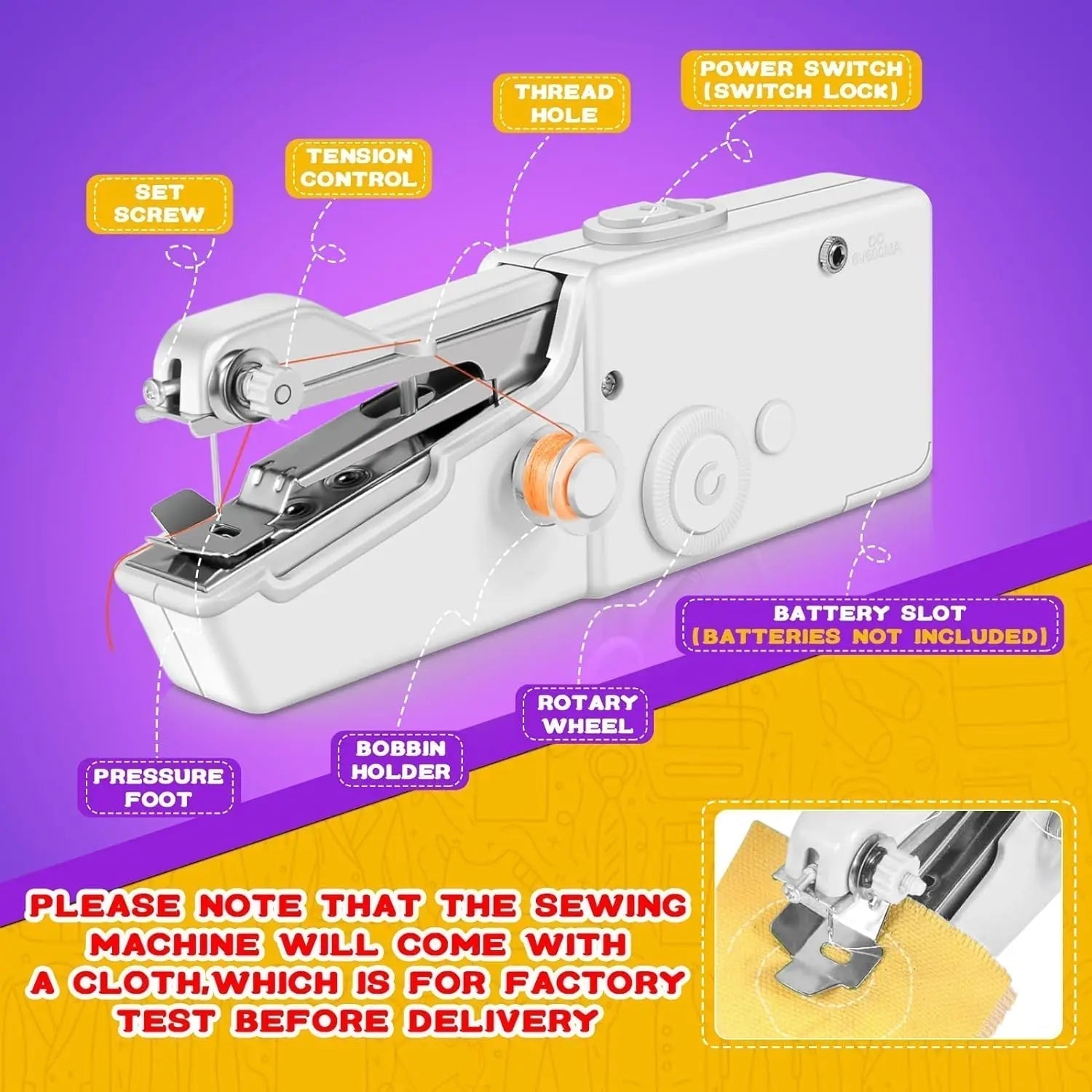 Stitchmatic Mini Dikiş Makinesi El İşi Severler İçin Taşınabilir | Lersk