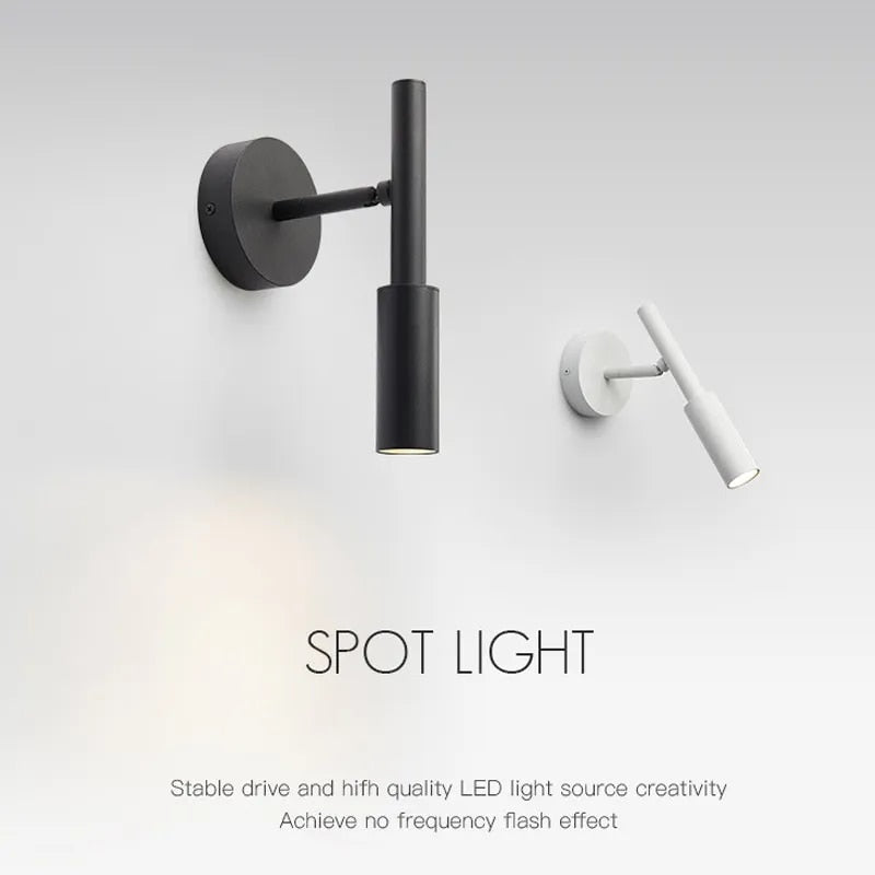 AuroraSwing Black And White Swing Arm Wall Reading Light | Lersk