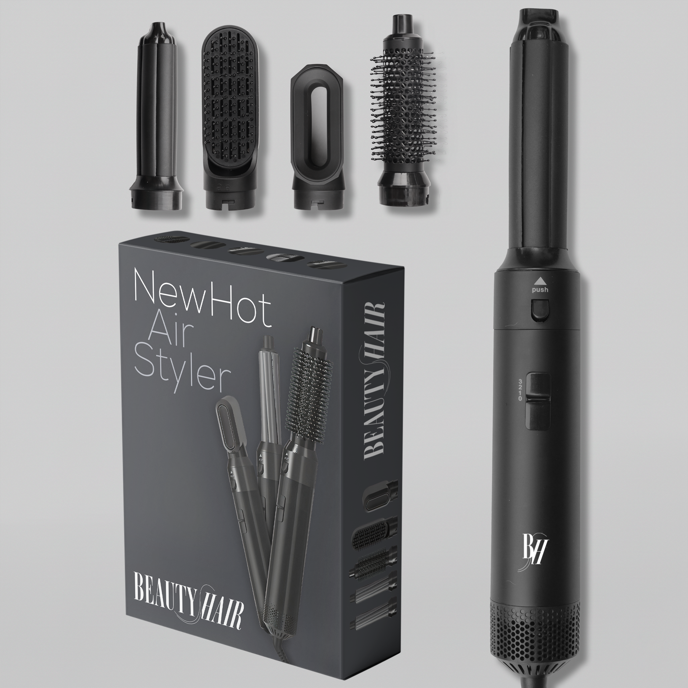 5-in-1 Hot Air Styler with 5 Interchangeable Attachments for Drying Smoothing Curling and Volumizing | Lersk