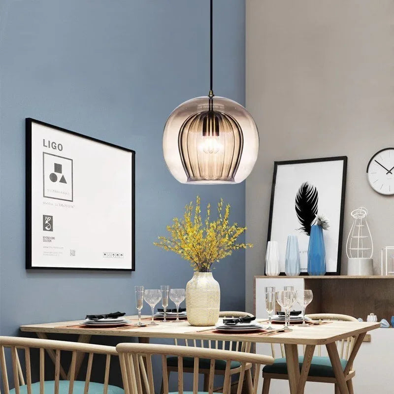 TimberGlow Elegant Modern Glass Pendant Lamp For Home And Office Decor | Lersk