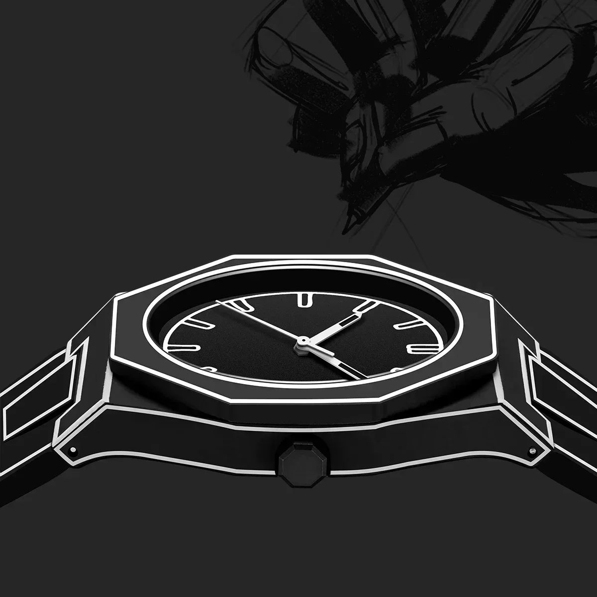 NovaLume Arc Modern Minimalist Men's Watch Black Matte | Lersk