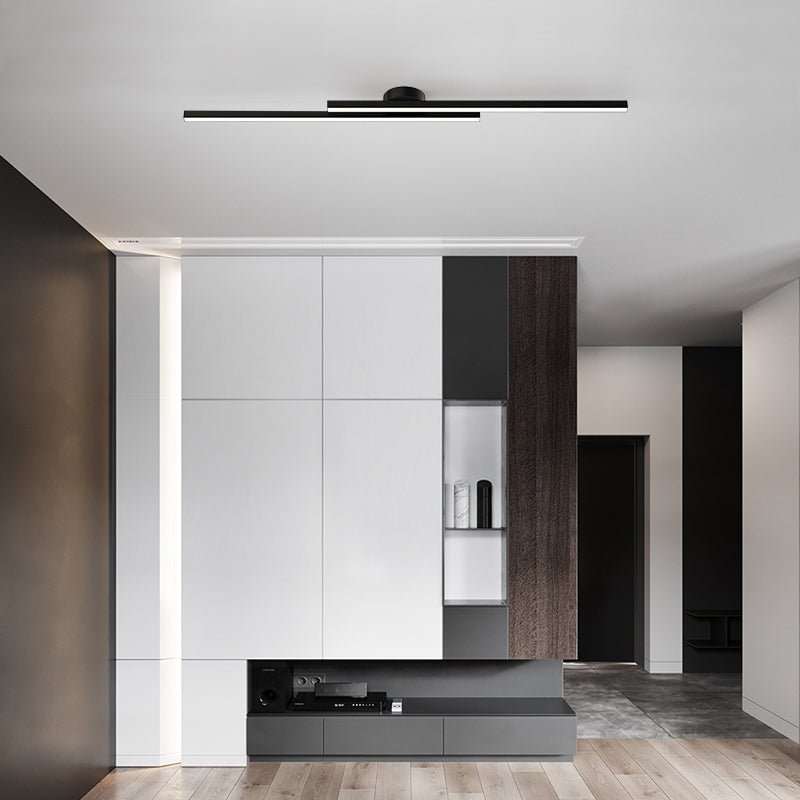 LumenVale Minimalistyczna aluminiowa lampa sufitowa LED półplafon do salonu | Lersk