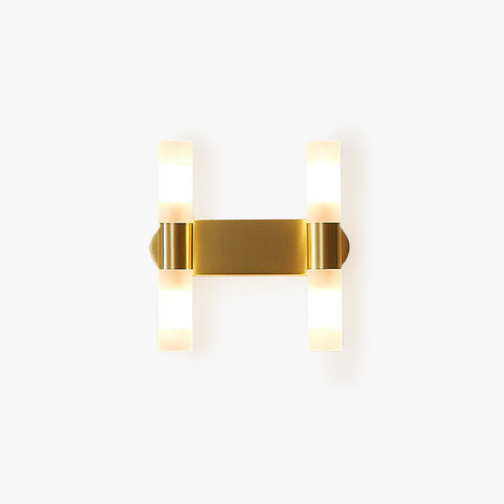 Solara Brushed Gold Wall Sconce With Frosted Glass Diffuser LED | Lersk