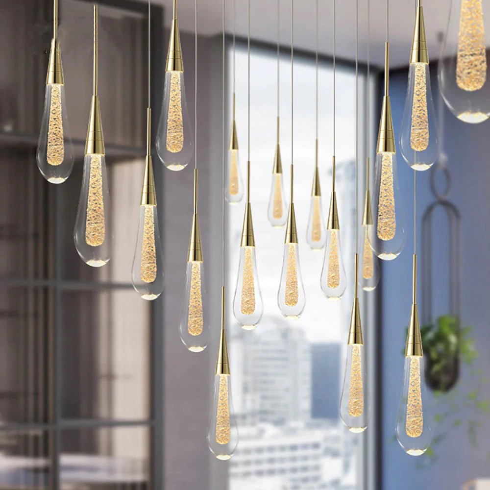 Modern Aurelia Droplet LED Pendant Light Glass and Iron | Lersk