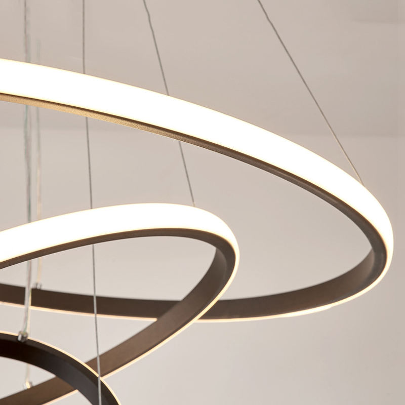 Virell Spiral LED Chandelier Modern Ceiling Light With Circular Rings | Lersk