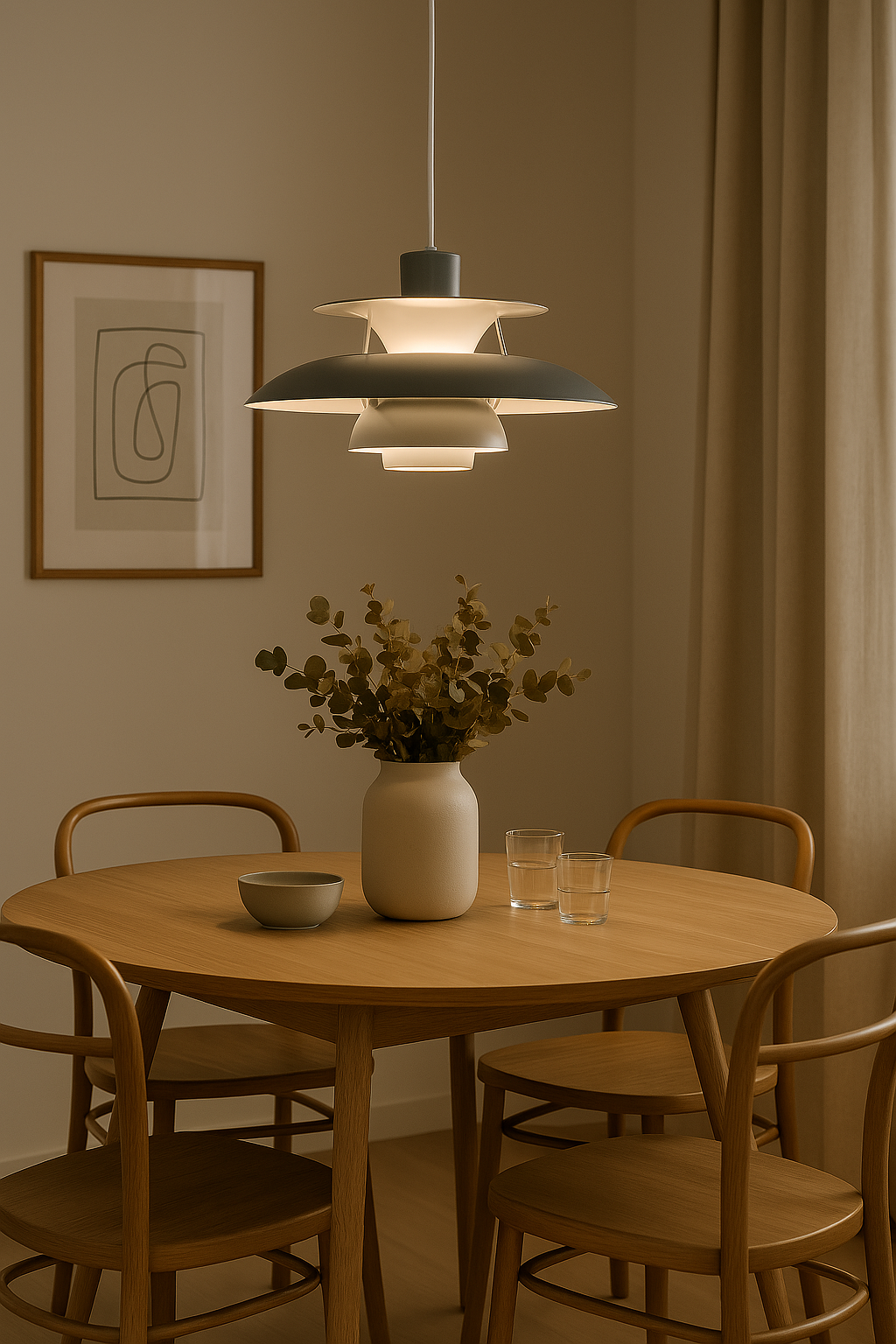 Okrągła lampa sufitowa LED ściemnialna, trwała, do salonu | Lersk