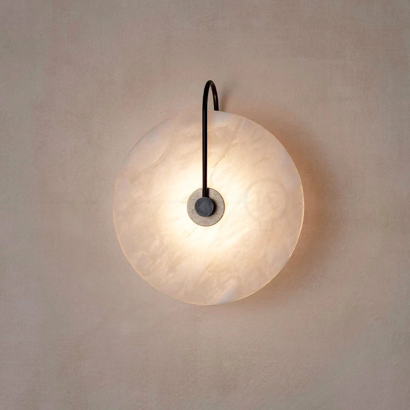 LumaMarble Round Wall Light Circular Bath Sconce Fixture | Lersk
