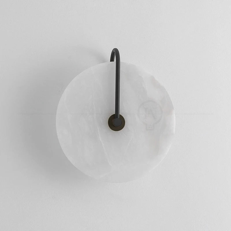 LumaMarble Round Wall Light Circular Bath Sconce Fixture | Lersk