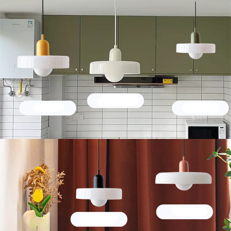Lunaro Crimson Retro Pendant Light Featuring White Ribbed Diffuser | Lersk