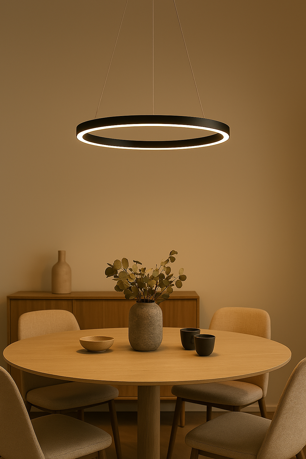 Lampada a sospensione LED circolare dimmerabile LumaNova per sala da pranzo, soggiorno e ufficio | Lersk
