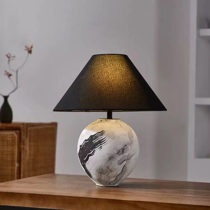 Marble Pattern Ceramic Lamp With Soft Ambient Lighting For Modern Homes | Lersk