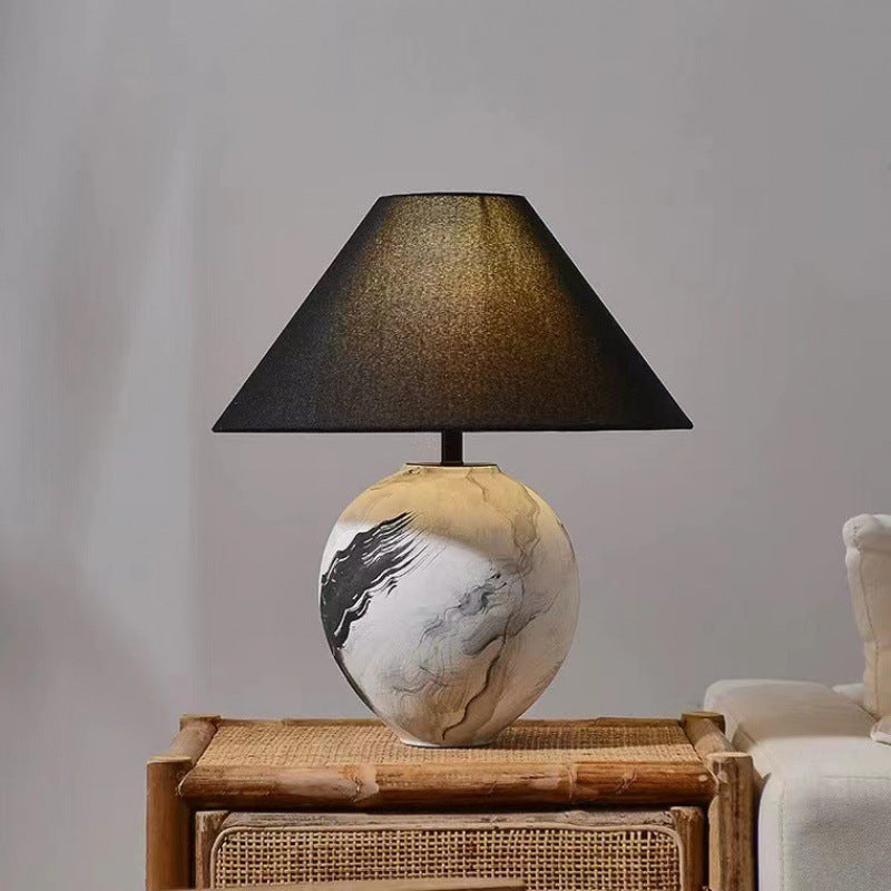 Marble Pattern Ceramic Lamp With Soft Ambient Lighting For Modern Homes | Lersk
