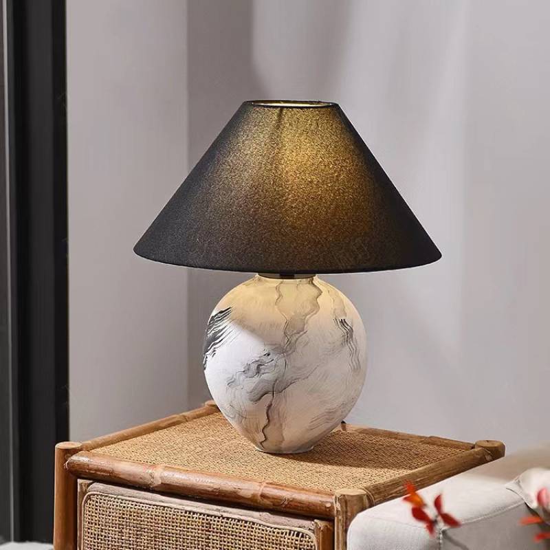 Marble Pattern Ceramic Lamp With Soft Ambient Lighting For Modern Homes | Lersk