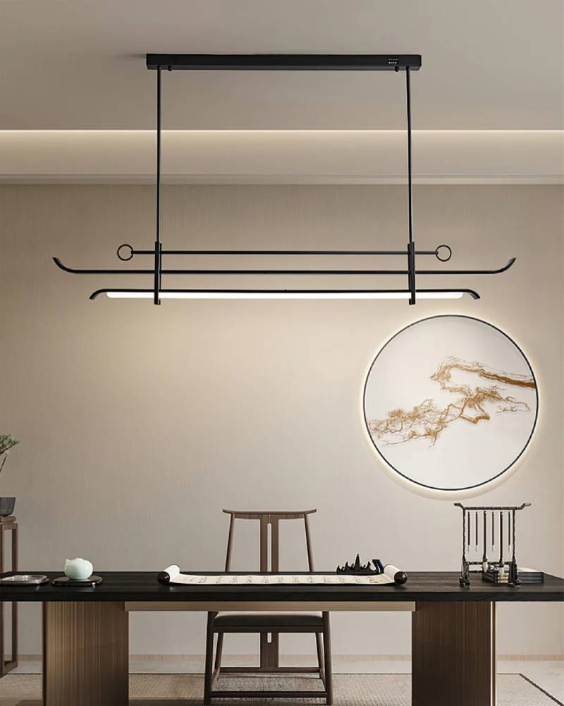 Contemporary Linear LED Chandelier Pendant Light for Dining Room | Lersk