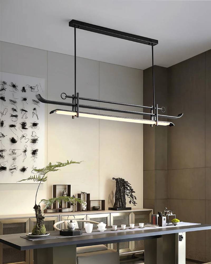 Contemporary Linear LED Chandelier Pendant Light for Dining Room | Lersk