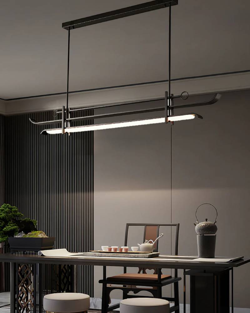 Contemporary Linear LED Chandelier Pendant Light for Dining Room | Lersk