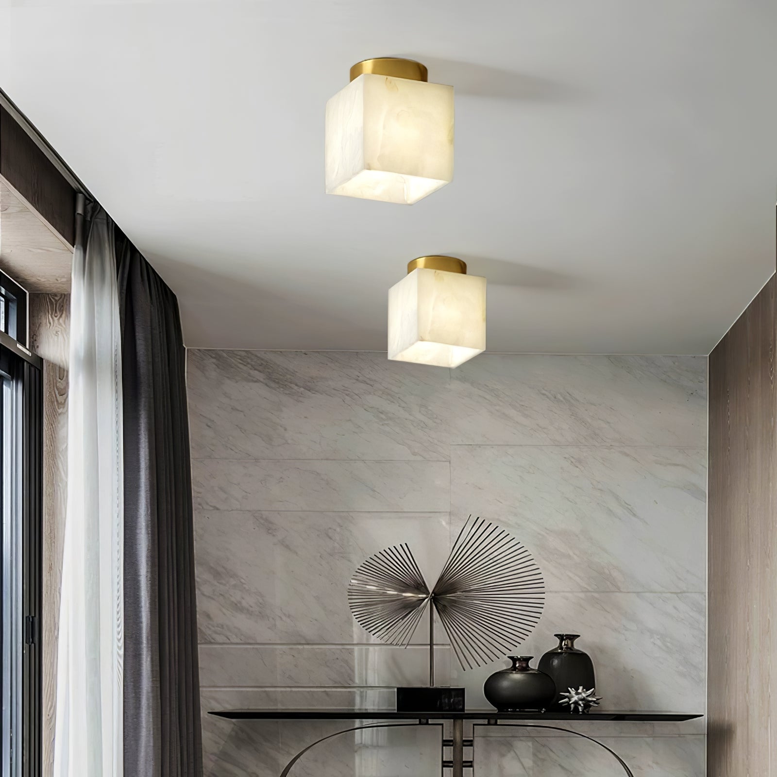 AureliaGlow | Alabaster Oval Ceiling Lamp for Heavenly Glow | Lersk
