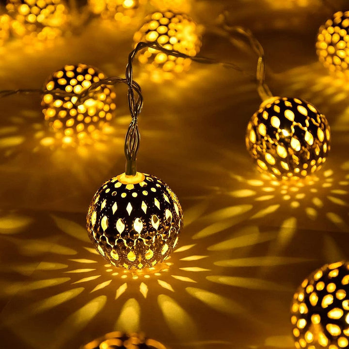 Sunglow Strings Moroccan Solar String Lights Waterproof Garden Ambience | Lersk