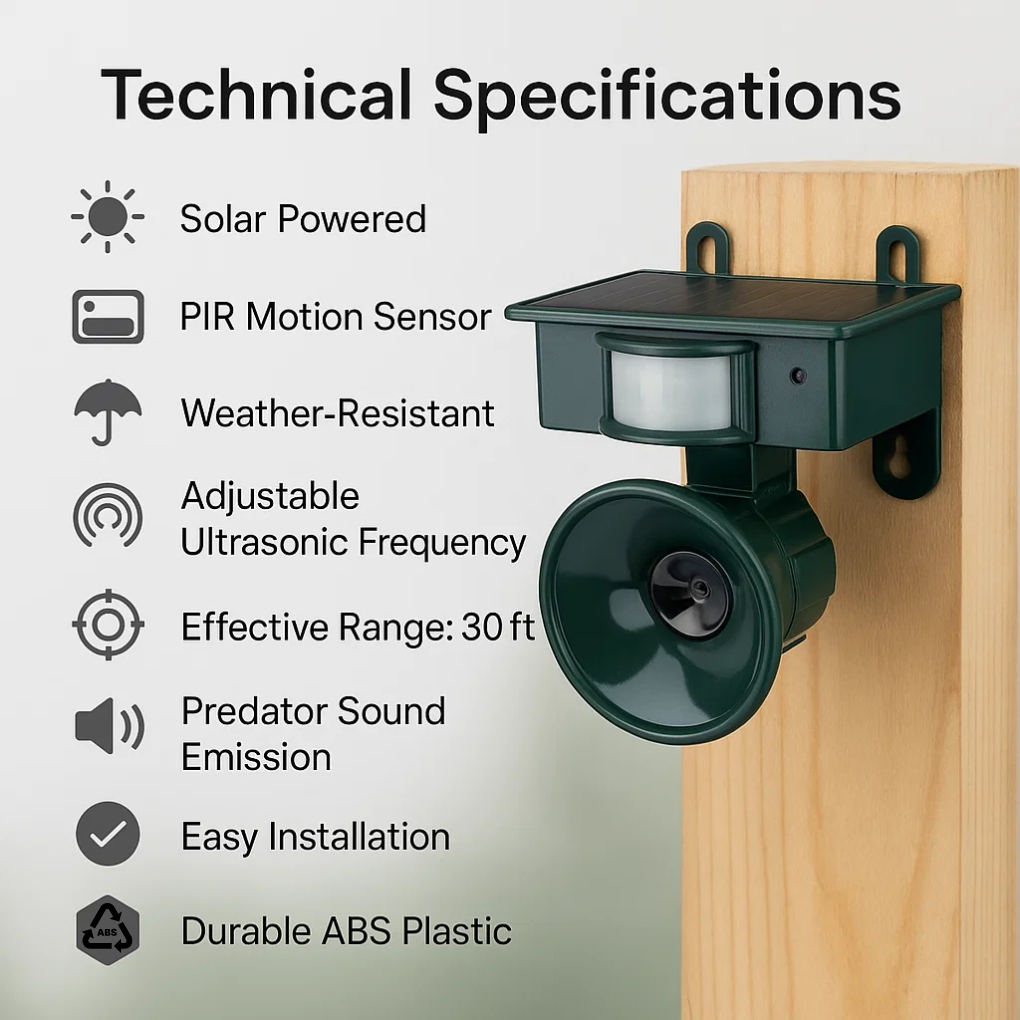 VireoGuard Motion Deterrent for Birds with Sound Scarer | Lersk